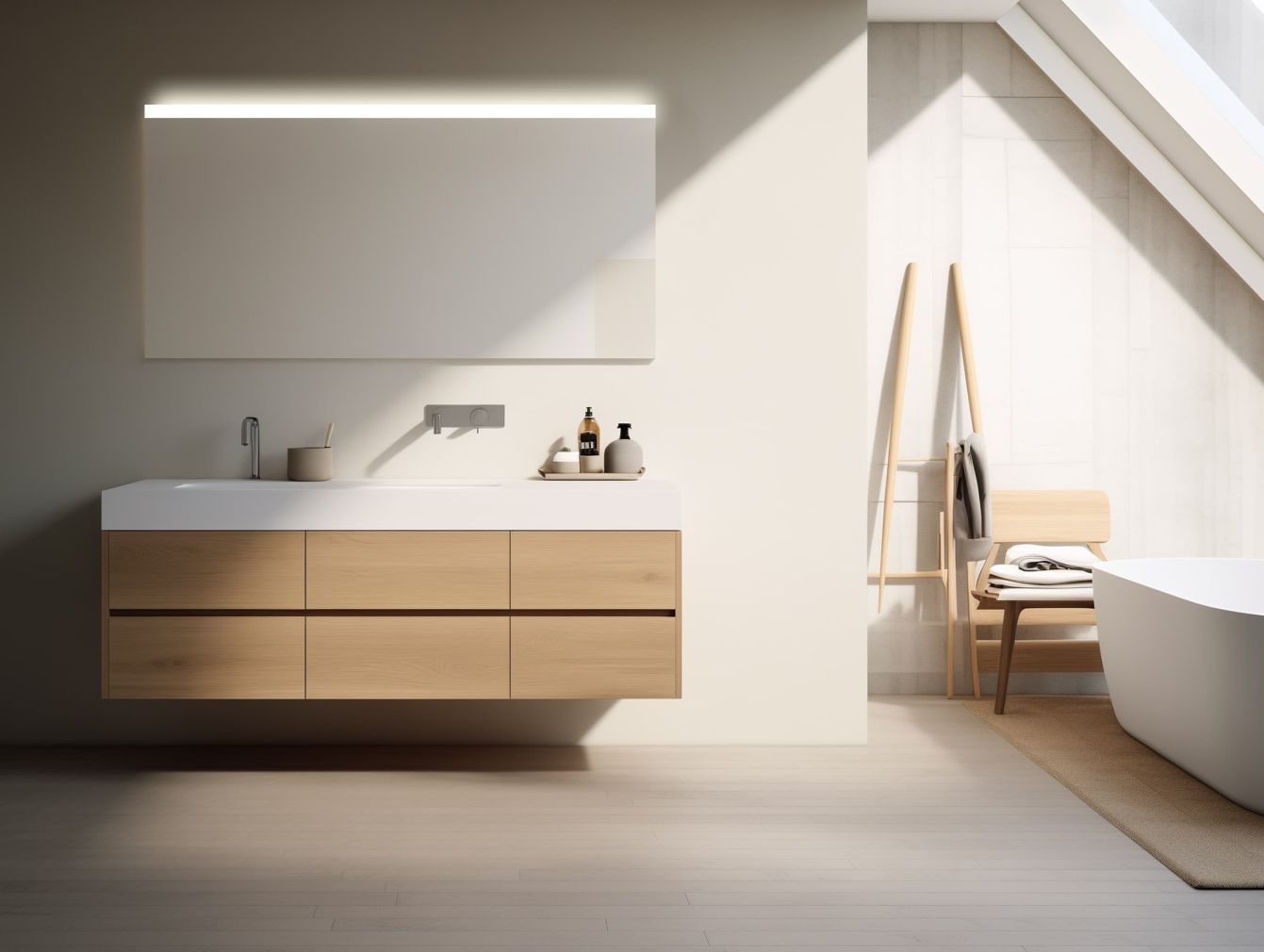 Preview: Badspiegel AENAS Warmweiß